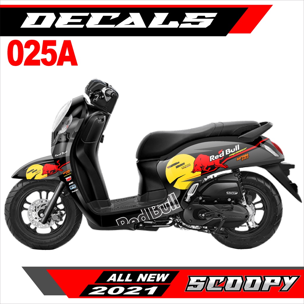 Decal Sticker - Dekal Stiker Fullbody ALLNEW Scoopy Fi 2021 Desain REDBULL- 025