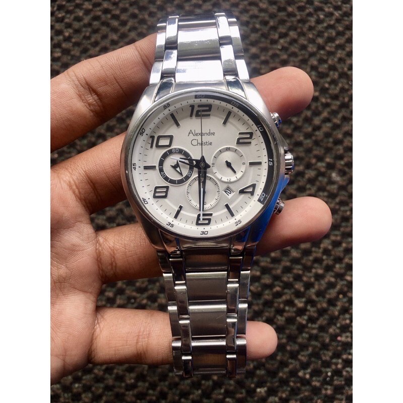 Preloved/ Bekas/ Second Jam Tangan Pria Chronograph Original Alexandre Christie AC