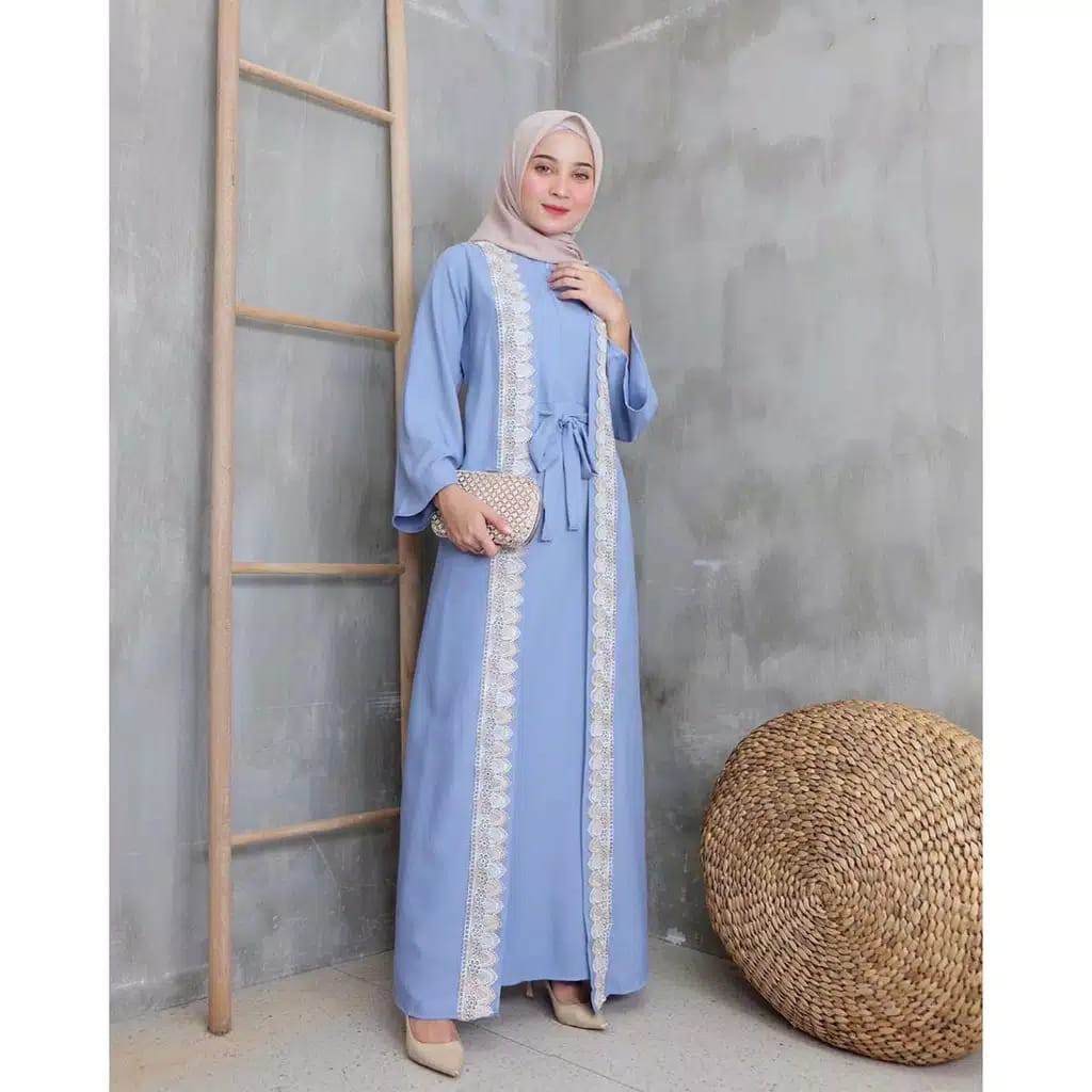Dress Muslim Adema gamis wanita terbaru brukat premium