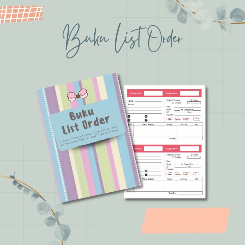 

BUKU LIST ORDER / BUKU REKAP ORDERAN / BUKU REKAP ORDER / BUKU REKAP PENJUALAN