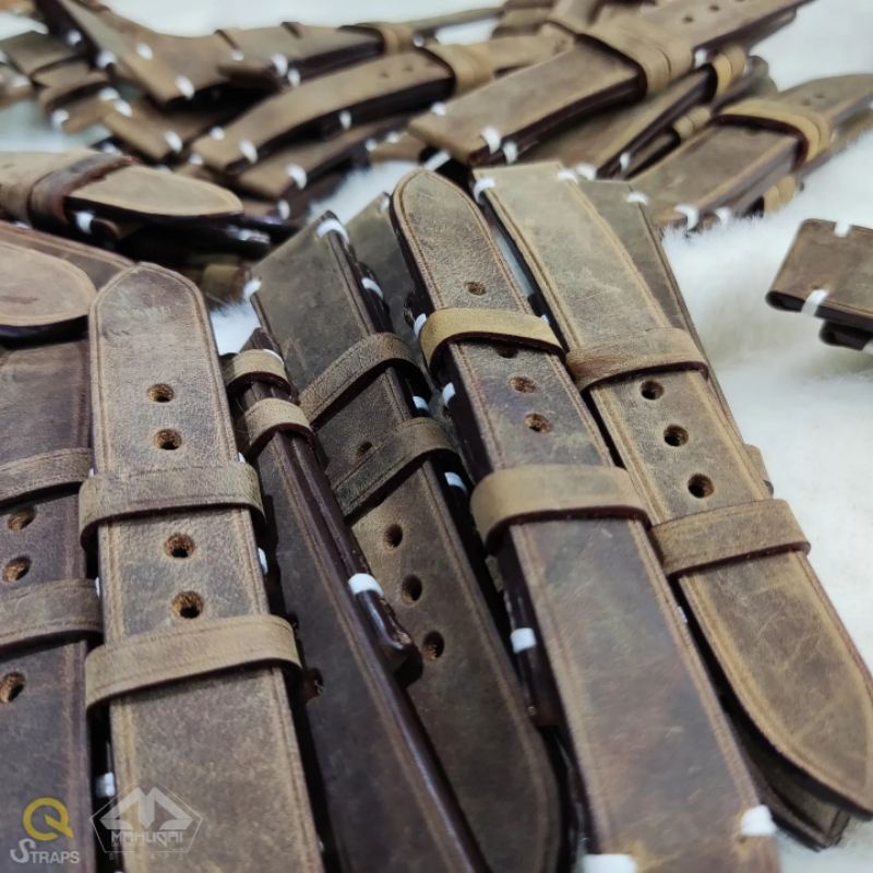 New Update Produk 2025 Tali jam tangan kulit sapi crazy horse vintage / kulit Crazy horse vintage / strap jam tangan vintage klasik antik