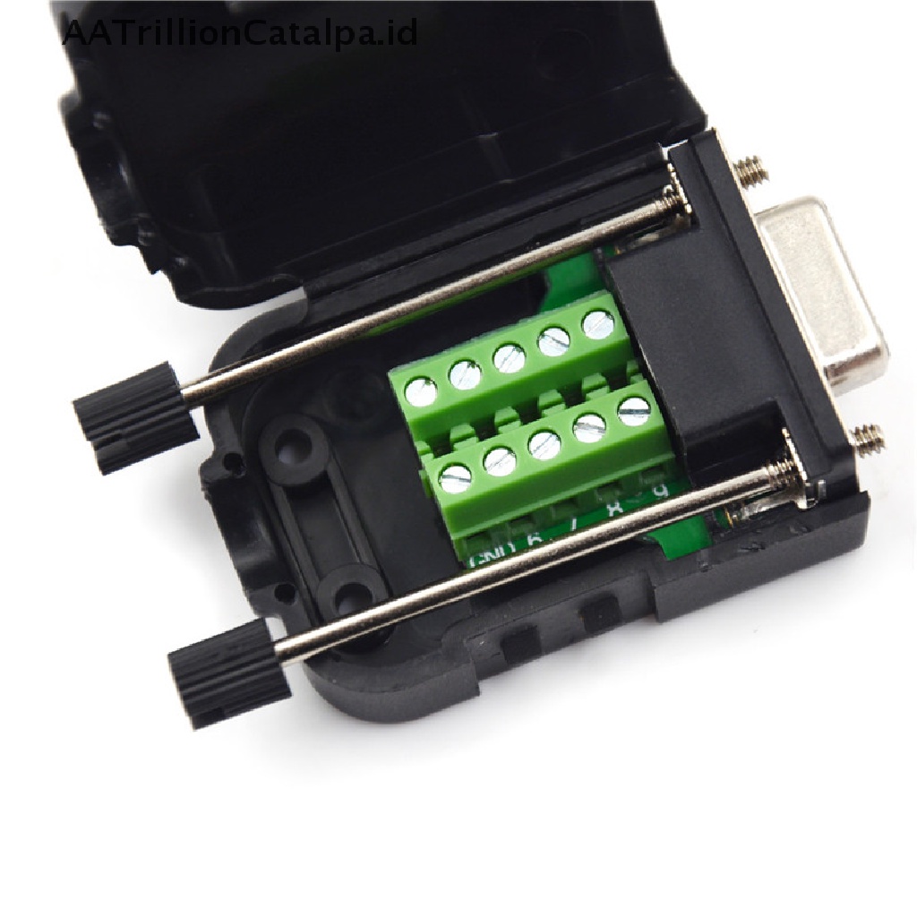 (AATrillionCatalpa) Db9 Konektor Terminal Plug D-Sub 9 Pin Tanpa Solder