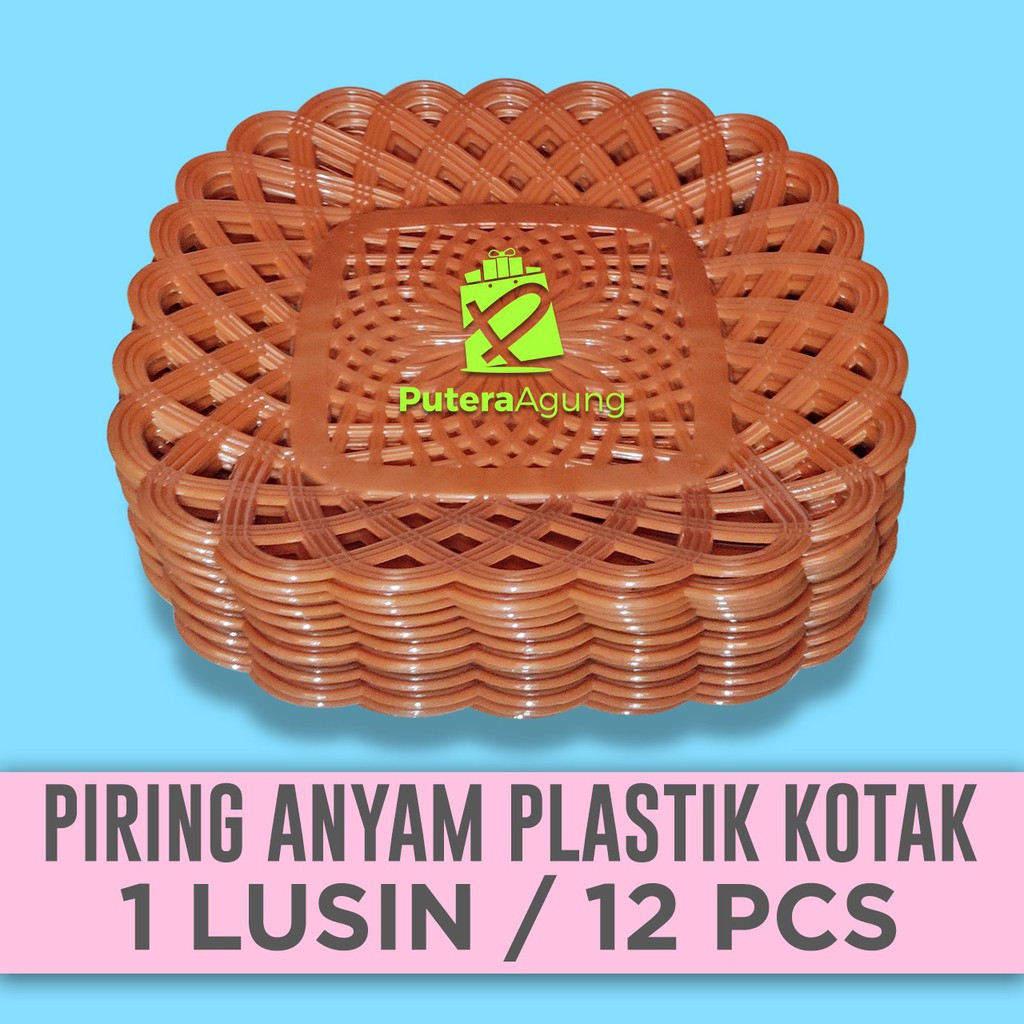  PIRING  ROTAN KOTAK PLASTIK LUSINAN ISI 12 PCS PER  LUSIN  