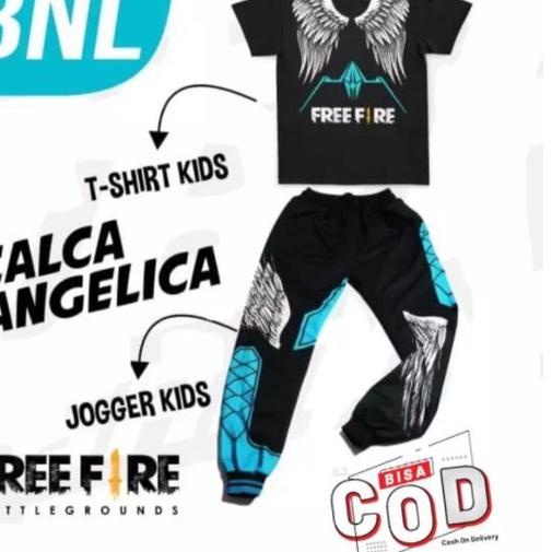 ▼ Setelan Anak Celana Gaming BNL Calca Angelica + Baju Kaos BNL anak 5-14th ➥
