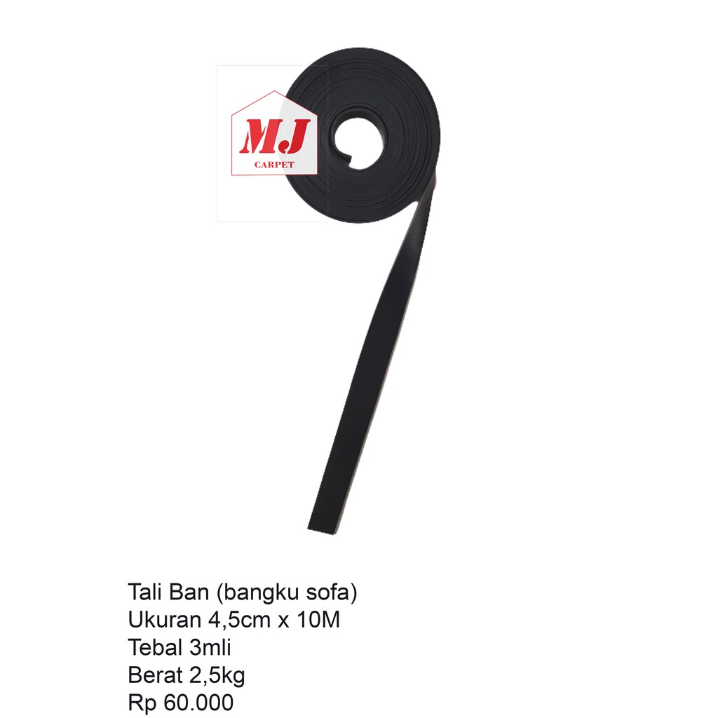 Tali karet Ban (bangku sofa) 4,5cm x 10m tebal 3mm