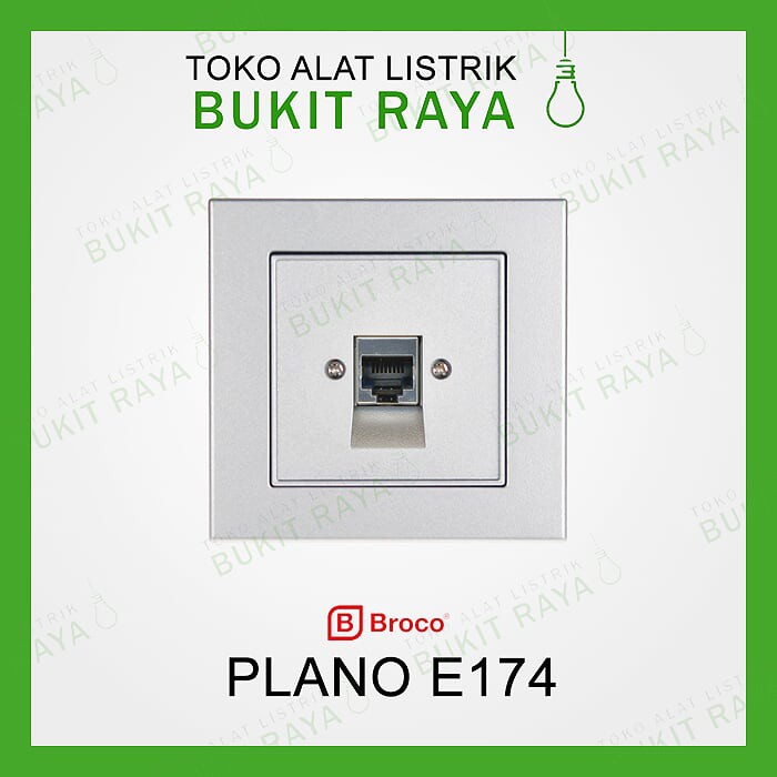 E174 Broco Plano Stop Kontak Data Cat.5e (RJ45) Single Network Socket