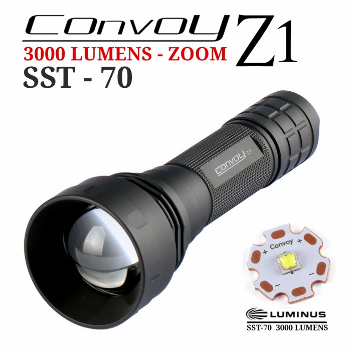 CONVOY Z1 LUMINUS SST70 SST-70 SENTER LED ZOOM 21700 3000 LUMENS
