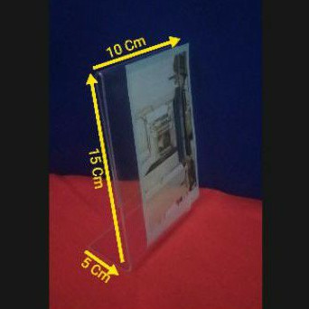 

Akrilik Display Tentcard Tempat Brosur Uk. A6 (15x10 Cm) Model Portrait Tipe L