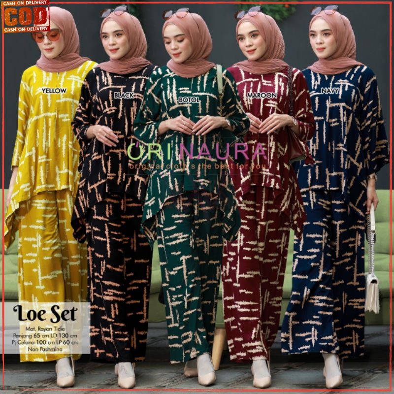Baju Jumbo Wanita Dewasa Setelan Ld 120 One Set Baju + Celana Motif Tie dye Setelan Jumbo XXXL