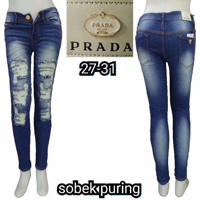 promo PRADA WANITA SOFT JEANS SOBEK PURING JW00027 terlaris