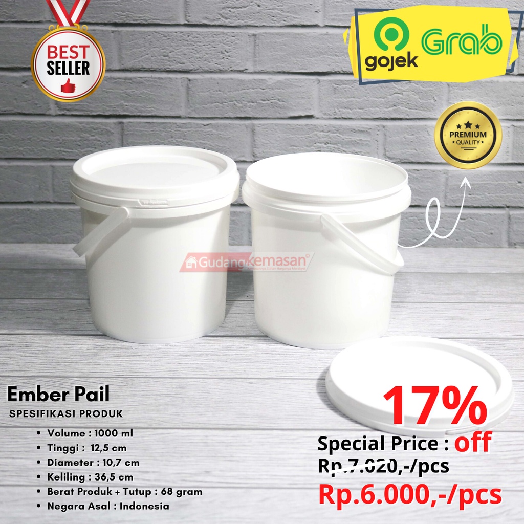 Jual Ember Plastik 1 Liter 1 Kg Pail Box Es Krim Ice Cream Cat Kurma Per 25pcs Shopee Indonesia 0061