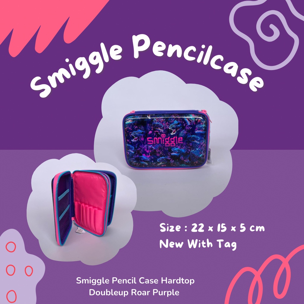 

TEMPAT PENSIL SMIGGLE PENCIL CASE HARDTOP DOUBLEUP ROAR PURPLE ORI
