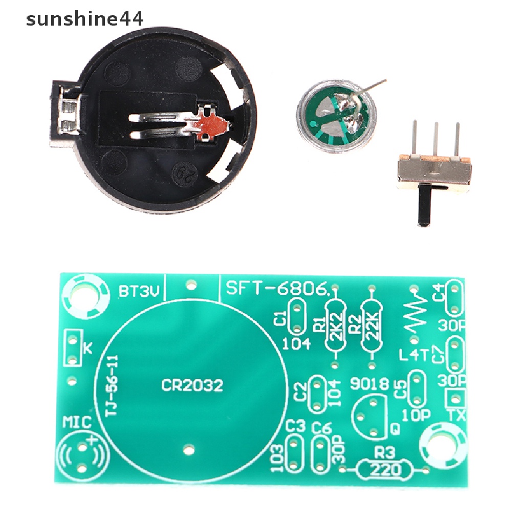 Sunshine Kit Transmitter Radio FM Stereo DIY Dengan Mikrofon DC 3V Untuk Latihan Solder