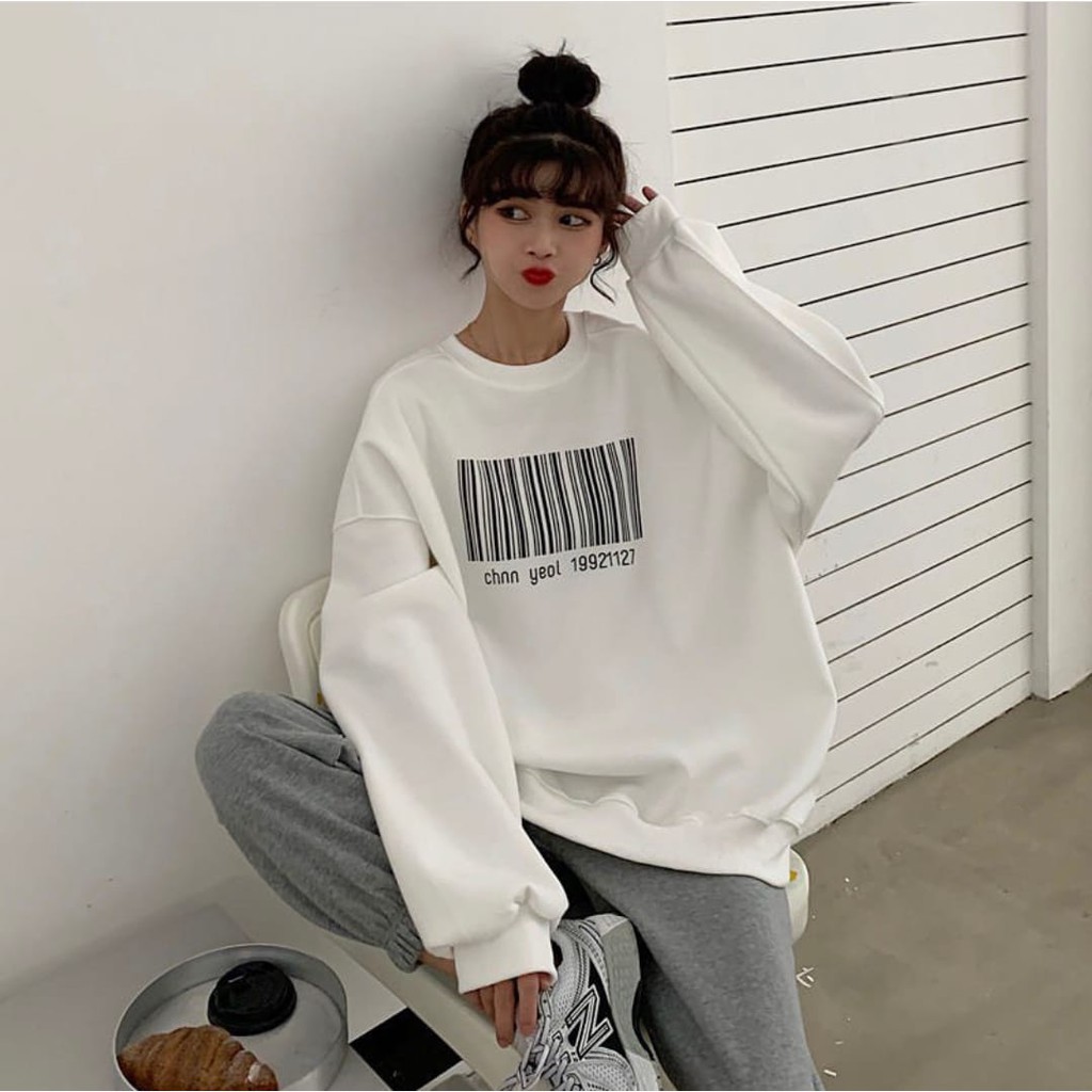 CREWNECK BARCODE SWEATER OVERSIZE - SWEETSHIRT SWEATER WANITA-5