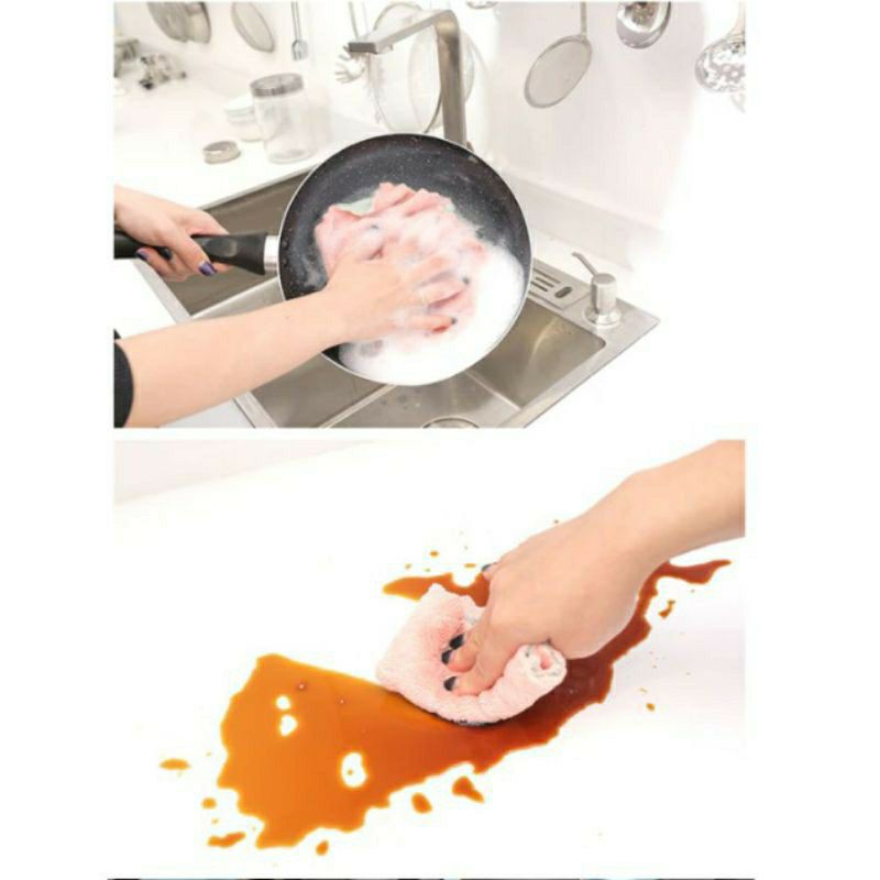 Kain ukuran 25 x 25 kain Lap Piring  Anti Minyak Ukuran 25x25 Microfiber Kain Lap Dapur Mysunstore