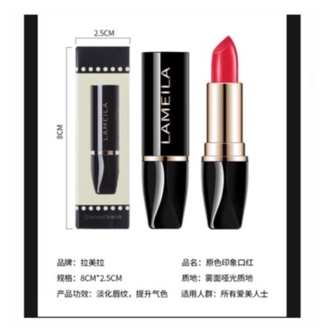 Lameila Black Gold Edition Lipstick 4 Warna Tahan Air Tahan Lama 2005