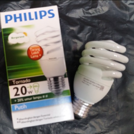 Philips Tornado 20Watt Putih / Kuning (sudah termasuk Bubble Wrap)