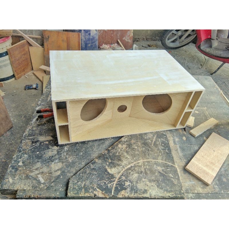 Box speaker 6 inch sampai 8 inch Transmission line double + Tweeter acr702 x2 Karakter lowsub