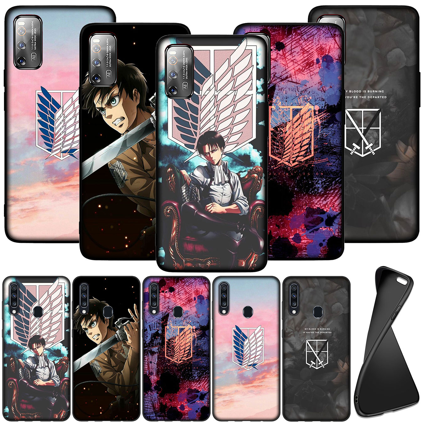 Casing Silikon Vivo V20 Pro V19 V15 V11 Y53 Y55 Y81 Y81s Y70 Y55s V20pro Motif Kartun Attack On Titan Shopee Indonesia