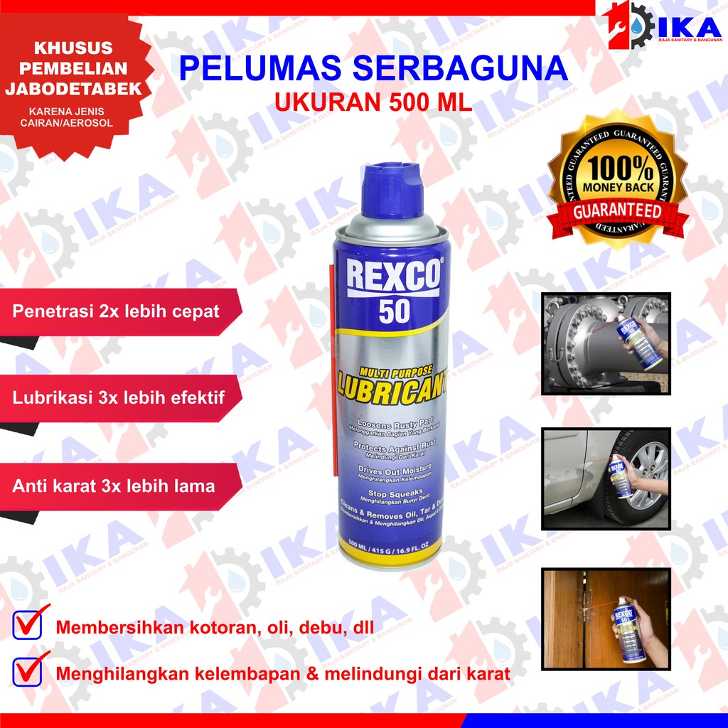 REXCO 50 PELUMAS SERBAGUNA ANTI KARAT / MULTI LUBRICANT PURPOSE LUBRICANT 120ML- 220ML - 350ML -500M