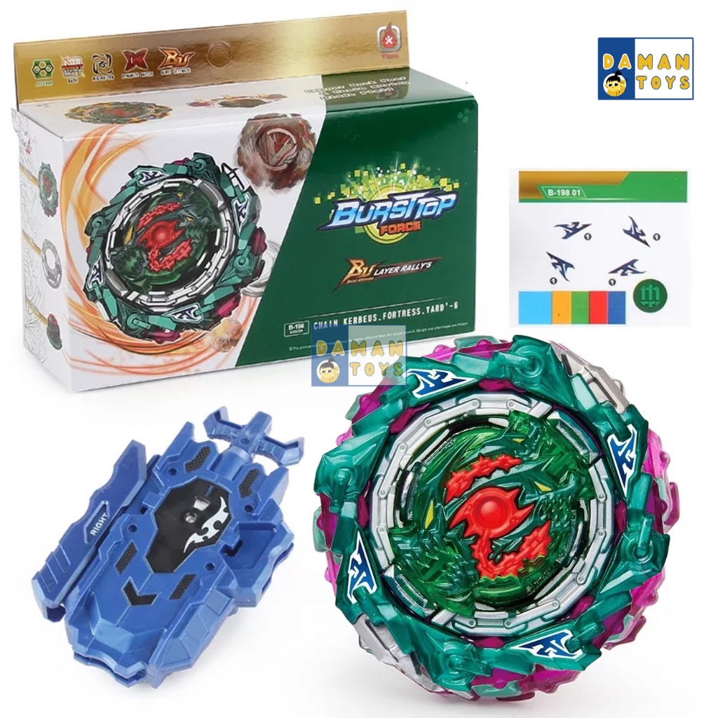 Gasing Beyblade Burst Ultimate B-198 Chain Kerbeus Fortress Set Lengkap