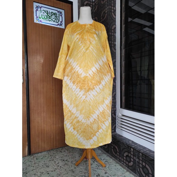 Longdres Kaos Motif Batik Abstrak Lengan Panjang