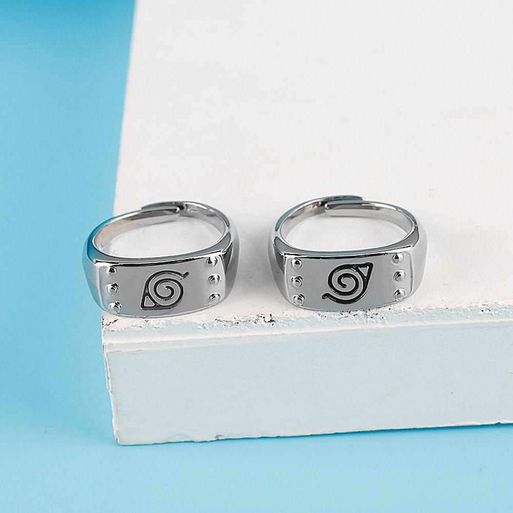 NEEDWAY Anime Naruto Cincin Hadiah Ninja Sederhana Keren Kartun Cosplay Perhiasan Fashion