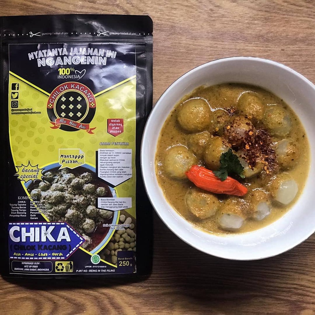 

Cilok Kacang CHIKA Mahajiani Cilok Bumbu Kacang Makanan Instan Oleh Oleh Bandung 350gr