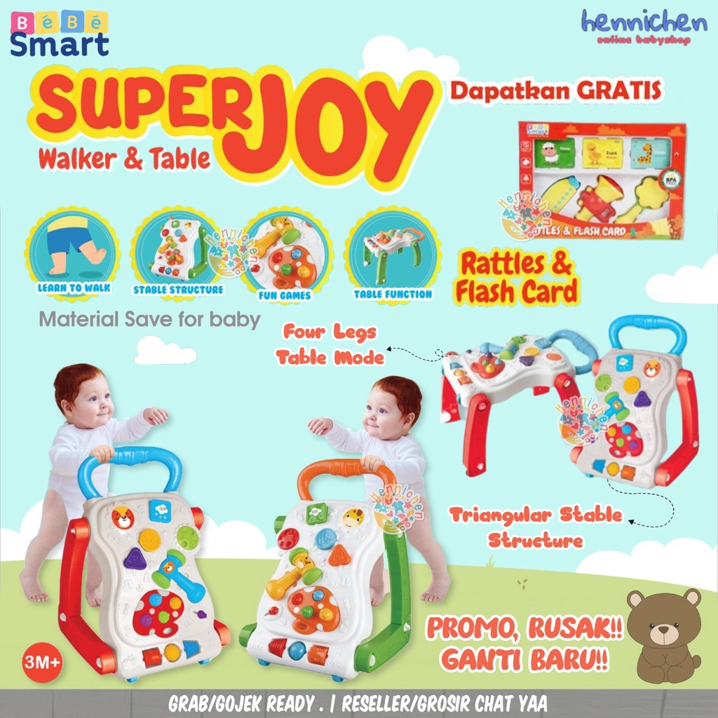 BEBESMART SUPER JOY WALKER &amp; TABLE ALAT BELAJAR JALAN ANAK BAYI BEBE SMART