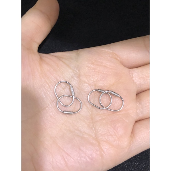 Asia Silver - Anting Kerabu Anak Bayi Perempuan Cewek Model Knip Kawat Perak Asli