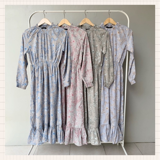 Mico tunik motif bunga bahan wolfis