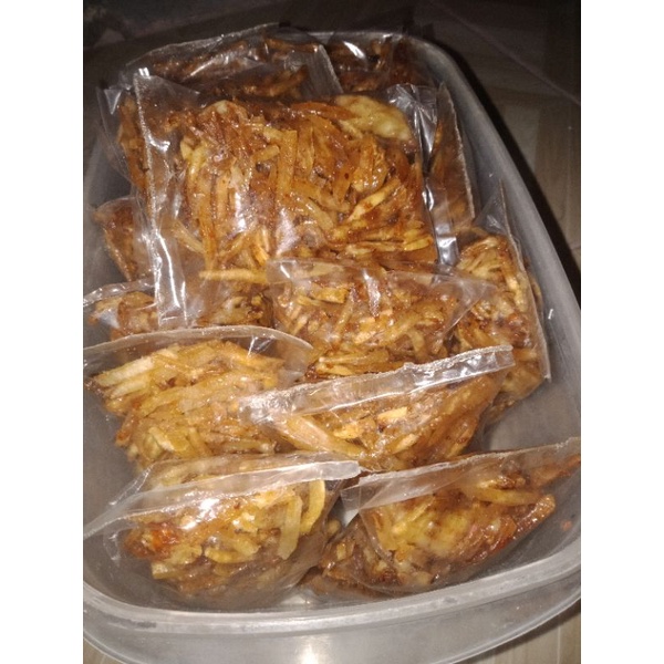 

15pcs plokdes pisang,renyah,pedes manis gurih.