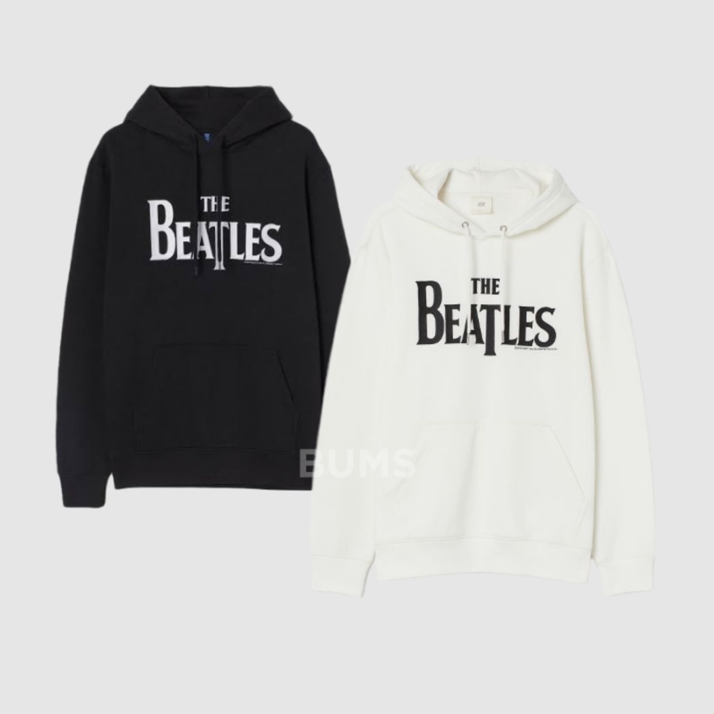 H&M The Beatles Printed Black & White Hoodie  - Jaket / Pullover / Sweater Hoodie HnM Original - HM 