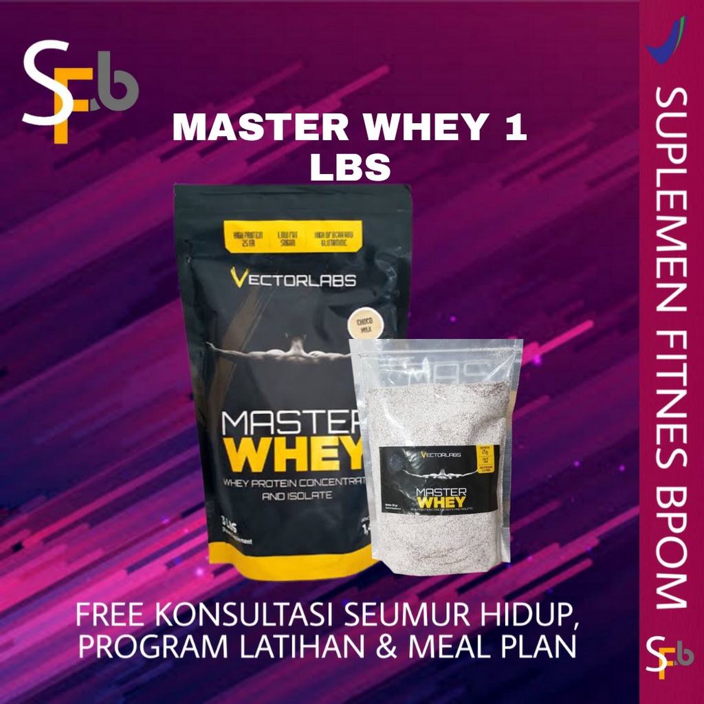 VECTORLABS MASTER WHEY 1 LBS 450 GRAM MASTER WHEY PROTEIN ISOLATE CONCENTRATE 1 LBS