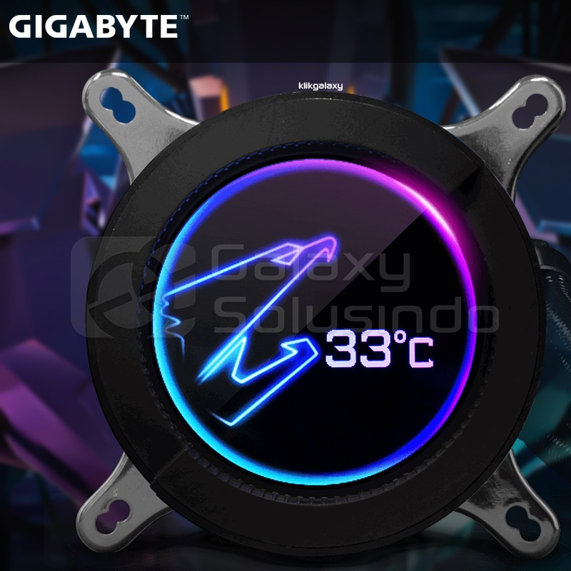 GIGABYTE AORUS CPU LIQUID COOLER 240 RGB with Circular LCD Display