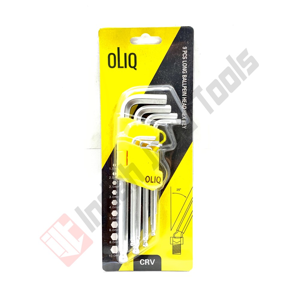 OLIQ HEX Kunci L Set 9 Pcs Ballpoint Long Panjang - Hex Key Set