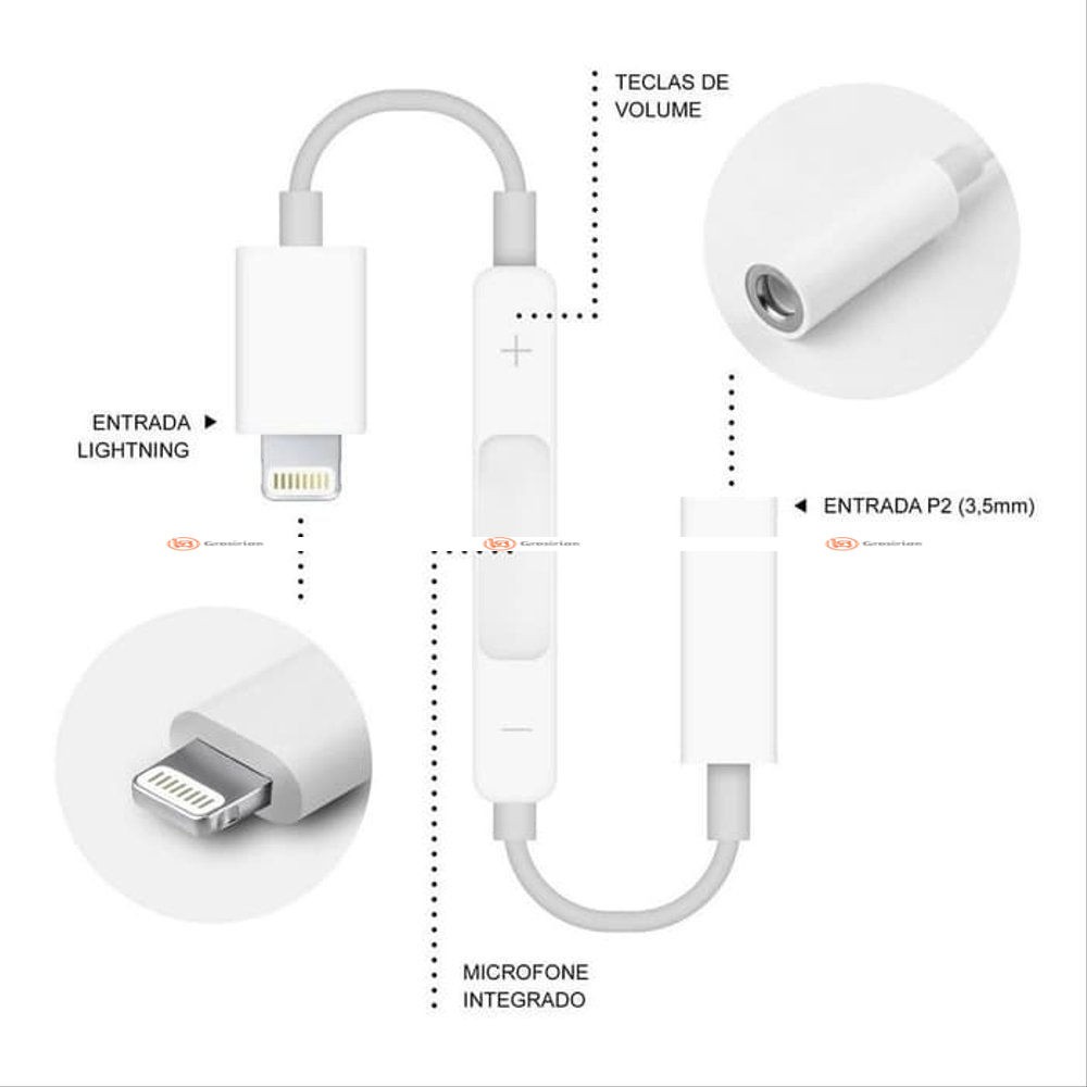 MH020 Lightning To aux 3.5mm audio Headphone Jack Adapter for iphone