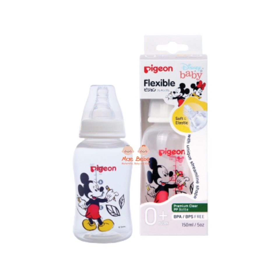 Pigeon Botol Susu Flexible Premium Crystal Clear PP Streamline Bottle Mickey 150ml