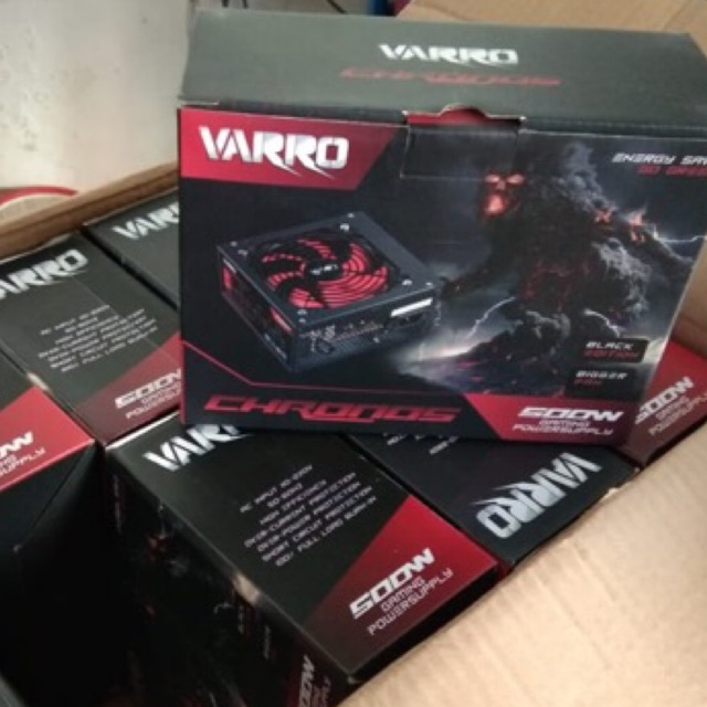 POWER SUPPLY GAMING VARRO 500w PSU 500 WATT FAN 12cm led