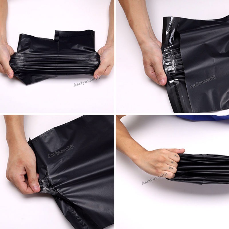 Plastik Packing Online Shop 100 Lembar 25x40cm Hitam Dengan Perekat/Polymailer Termurah Terlaris