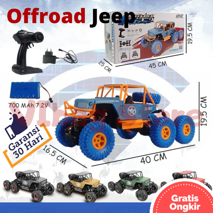 RC Jeep Offroad Drift 6x6 6WD Remote Control Remot Kontrol Besar Murah Mainan Anak Mobil-Mobilan RDR