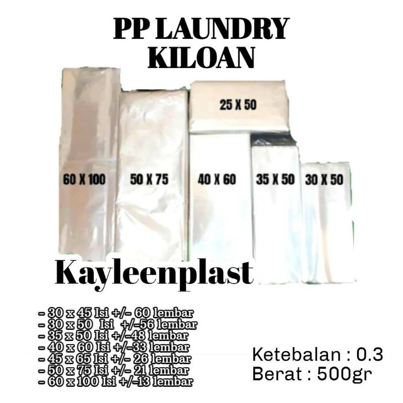 Kantong Plastik PP Bening / Plastik Laundry Kiloan PP Murni Paling Murah