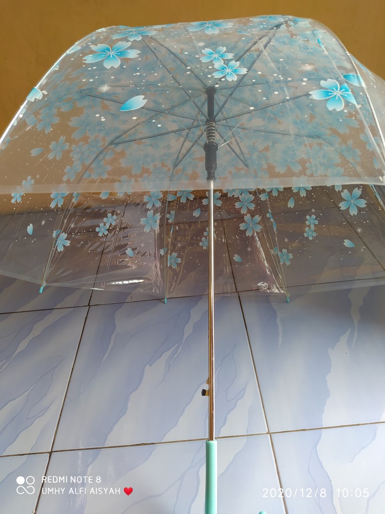 Payung Mangkok Bunga Transparan