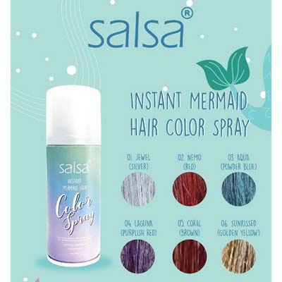 [BPOM] [NON PERMANENT] Salsa Instan Mermaid Hair Colour Spray 80ML | cat rambut semprot non permanen