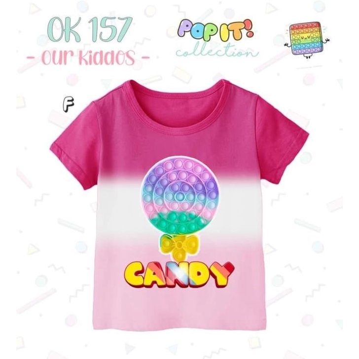 OK157 KAOS ATASAN CWE POP IT bahan katun, printing