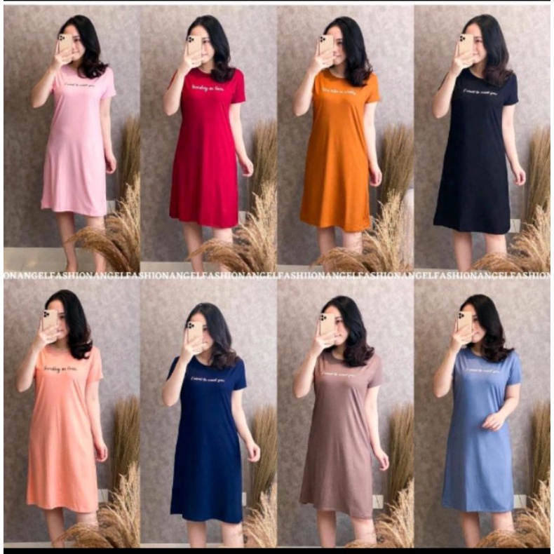 Dress wanita Cantik Baju terusan Wanita Daster bahan kaos wanita Daster kaos Dress kaos wanita Daste