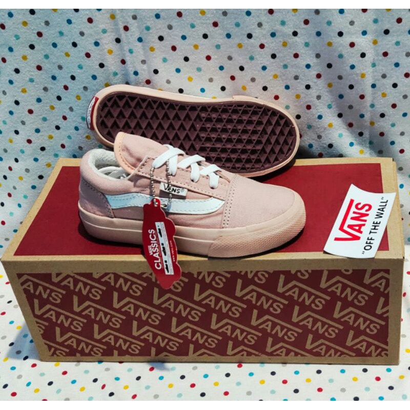 SEPATU V4NS ANAK OLD SKOOL PEACH VELCRO TALI 16-35 SEPATU SNEAKER ANAK SEPATU ANAK PEREMPUAN