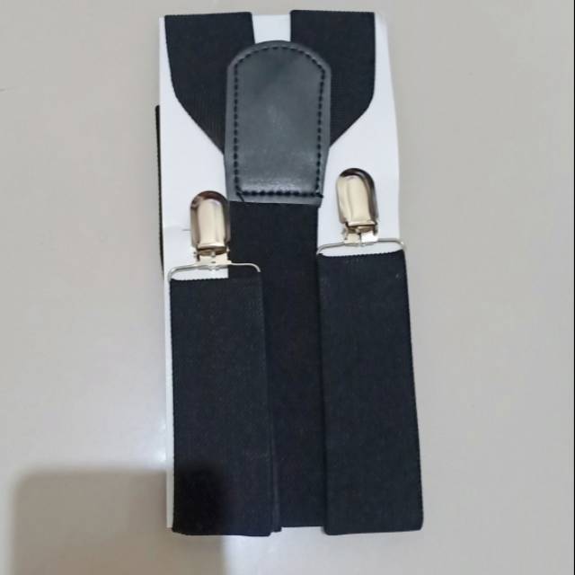 Suspender Dewasa Hitam lbr 4 cm ukuran besar