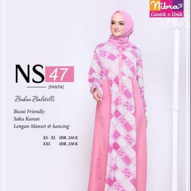GAMIS NIBRAS NS 47 047 GAMIS MOTIF BAHAN BALOTELLI