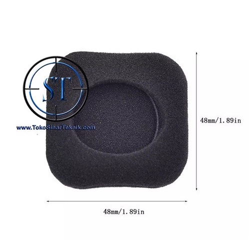 Sepasang Bantalan Elastis Cover Busa Foam Headphone Earpad Erbud Logitech Soft Sponge kotak Square 48mm Tebal dan Lembut